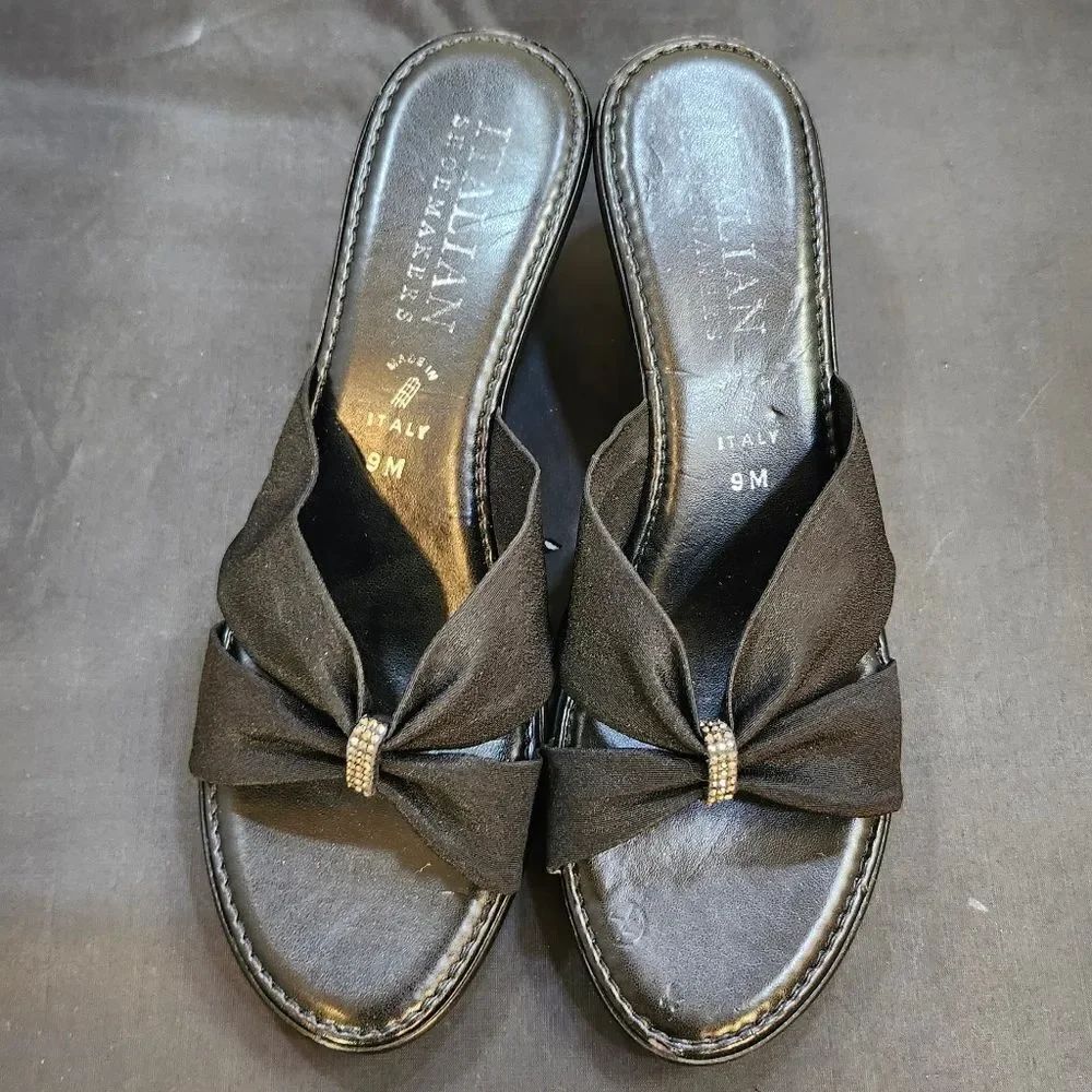 ITALIAN SHOEMAKER CRISS-CROSS STRAP ESPADRILLE WEDGE SANDAL
